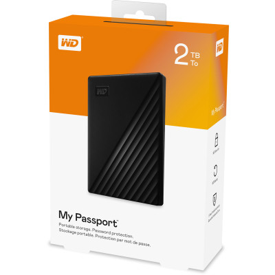 HARD DISK ESTERNO PORTATILE WD MYPASSPORT - 2.5  - 2TB - ESTERNO - SUPERSPEED USB3.0 - RETR. 2.0 - NERO (WDBS4B0020BBK-WESN)
